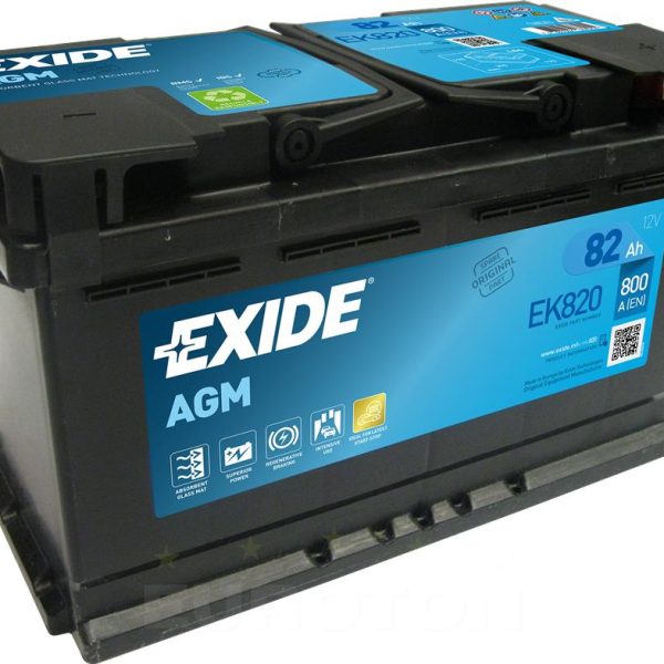 AKUMULATOR AGM 82AH EXIDE AGM EK820 START-STOP