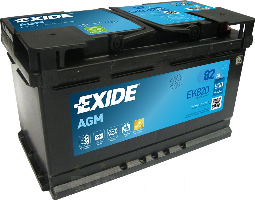 AKUMULATOR AGM 82AH EXIDE AGM EK820 START-STOP