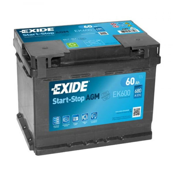 AKUMULATOR AGM 60AH EXIDE AGM 600A EK600